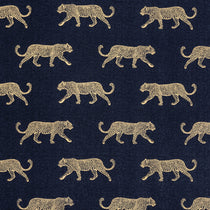 Leopard Panama Indigo Fabric by the Metre